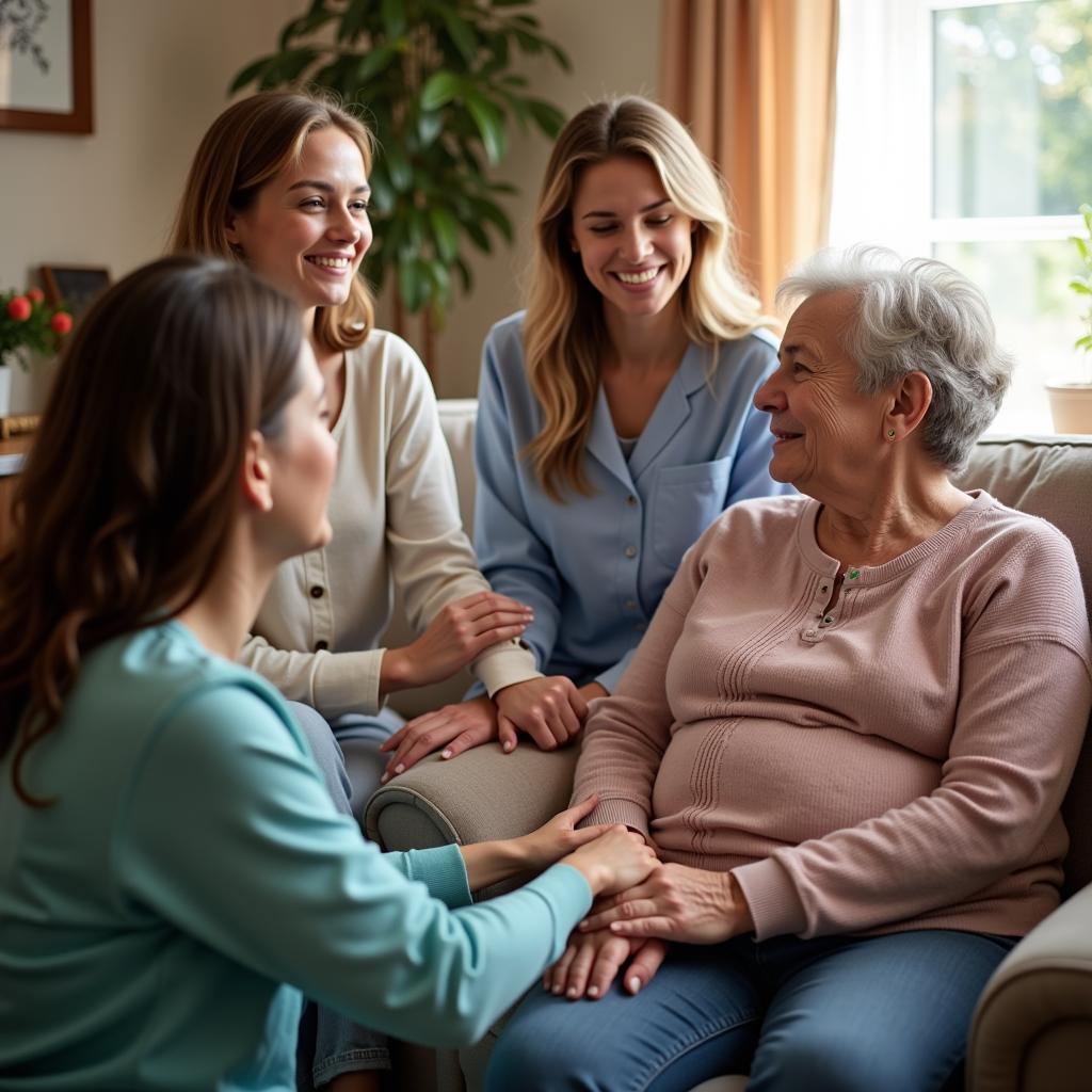 Patient and Family Receiving Palliative Care Support