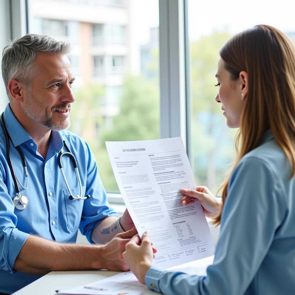 Patient and Doctor Discussing Medical Records