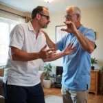 Physical Therapist Assisting Patient at Home