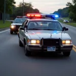 Police Car in High-Speed Chase