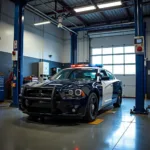 Police Car in Service Bay