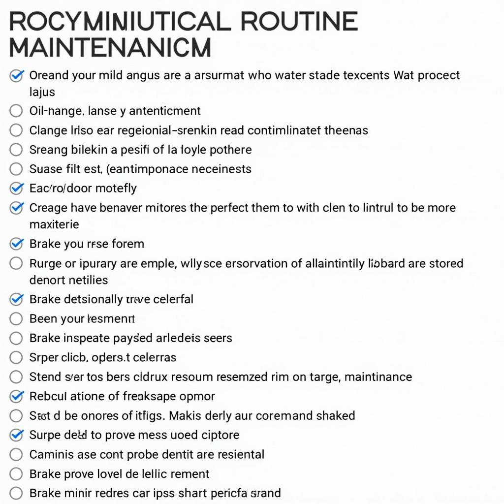 Porsche Routine Maintenance Checklist