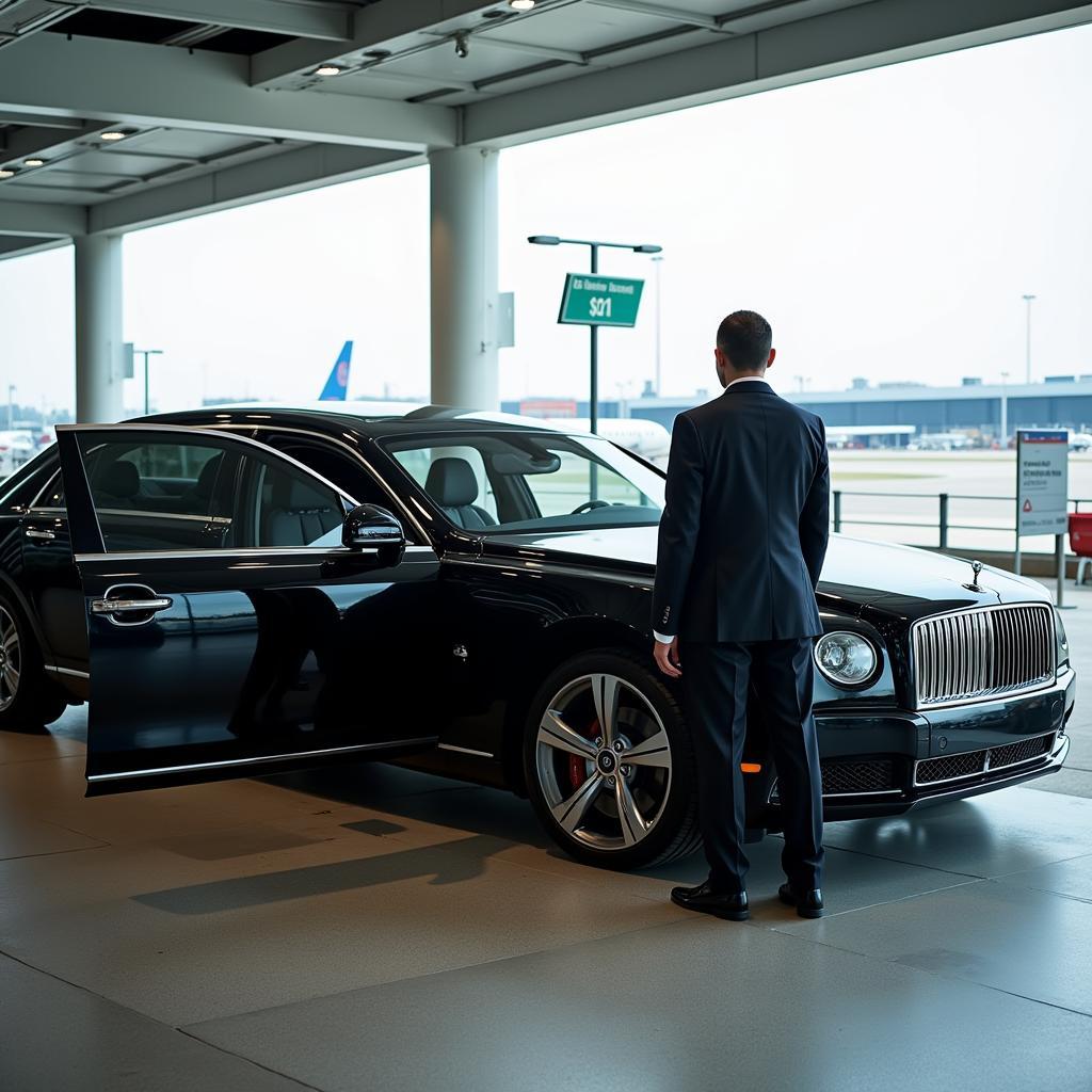 Pre-booked car service waiting at O'Hare Airport