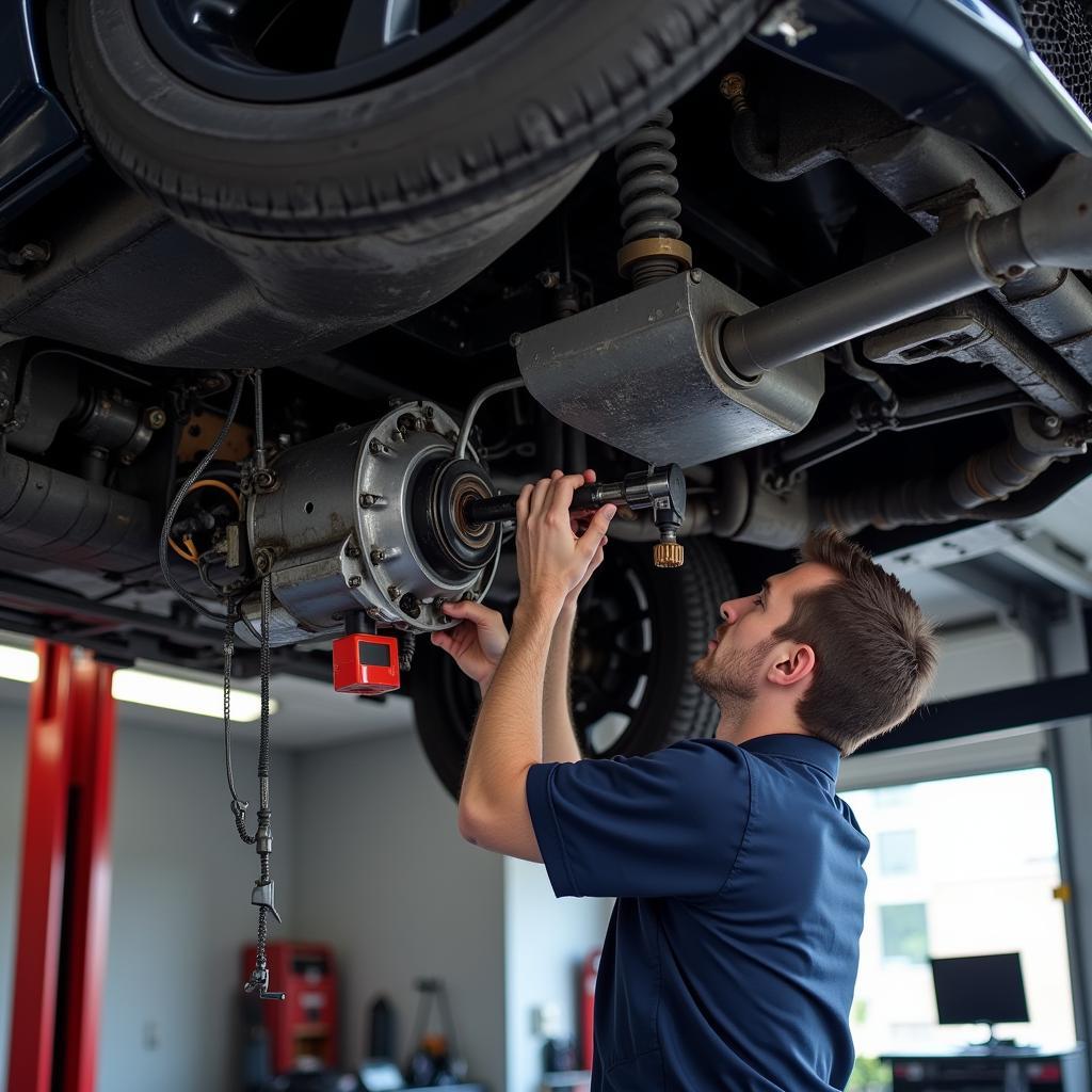 Mechanic Performing a Pre-Purchase Inspection