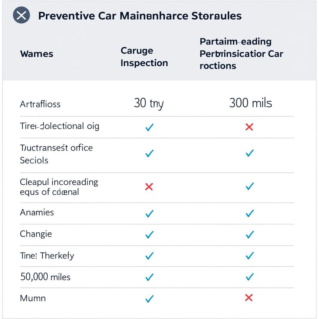 Preventative Car Maintenance Schedule