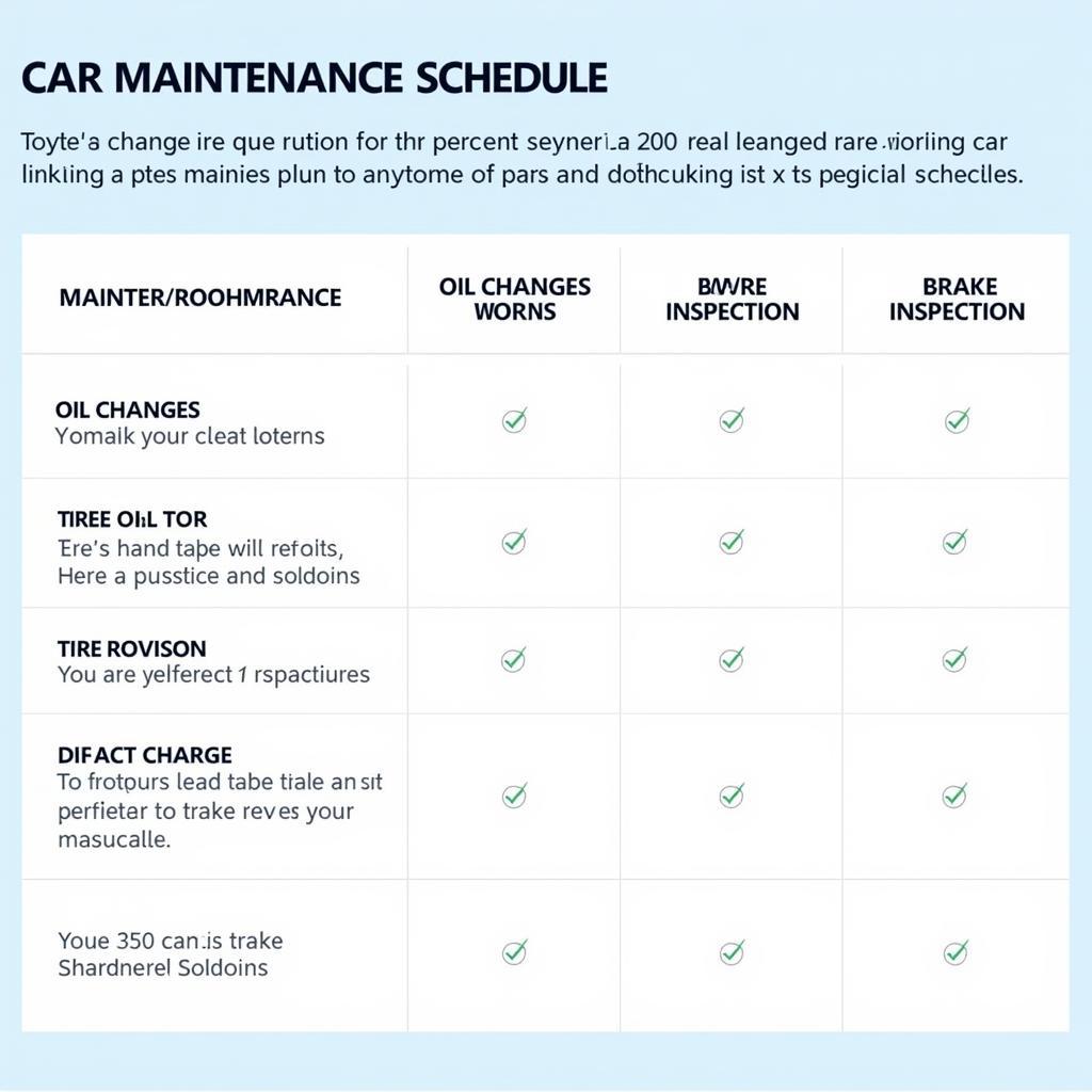 Preventative Car Maintenance Schedule