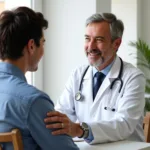 Primary care doctor examining a patient