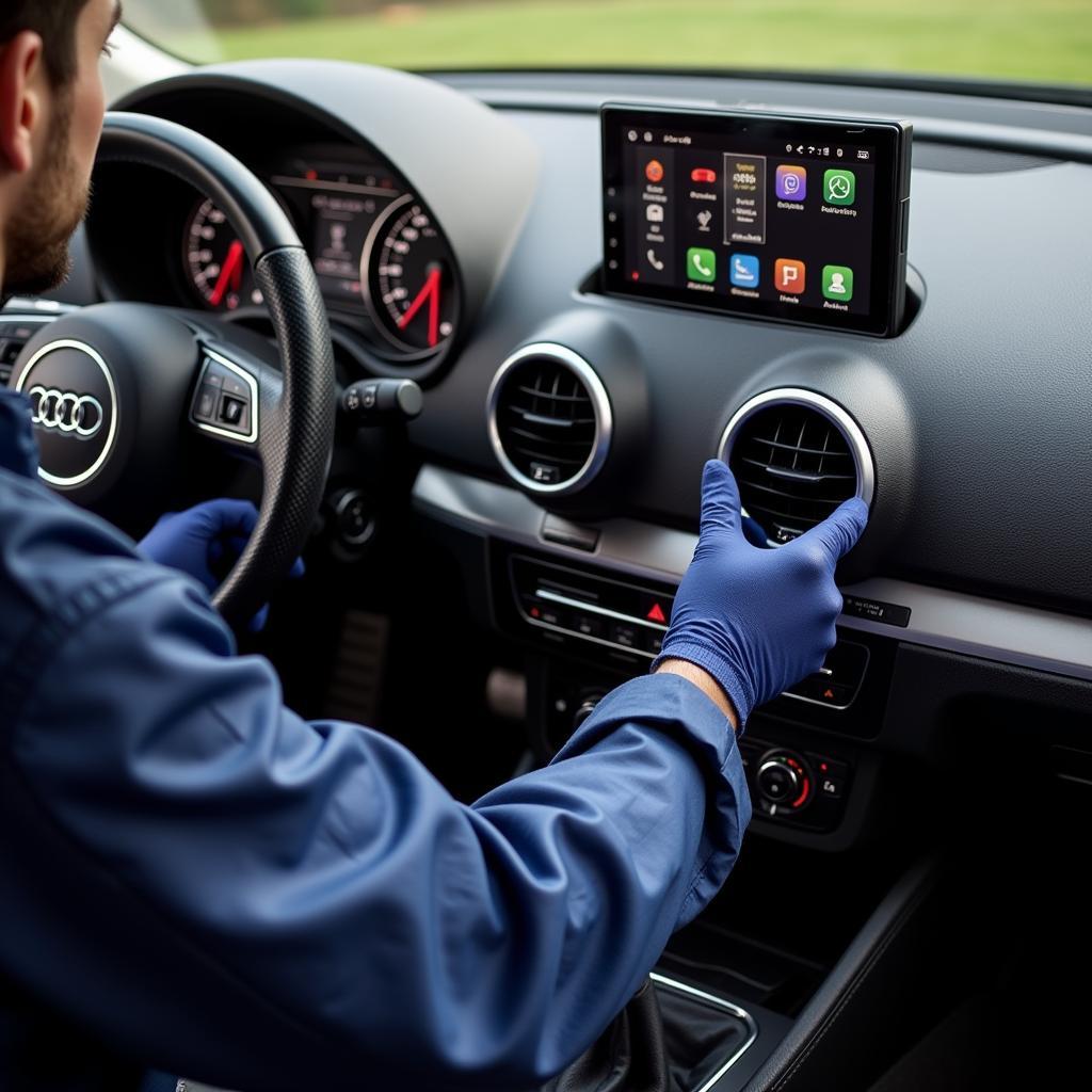 Professional Android Car Stereo Installation in an Audi A3