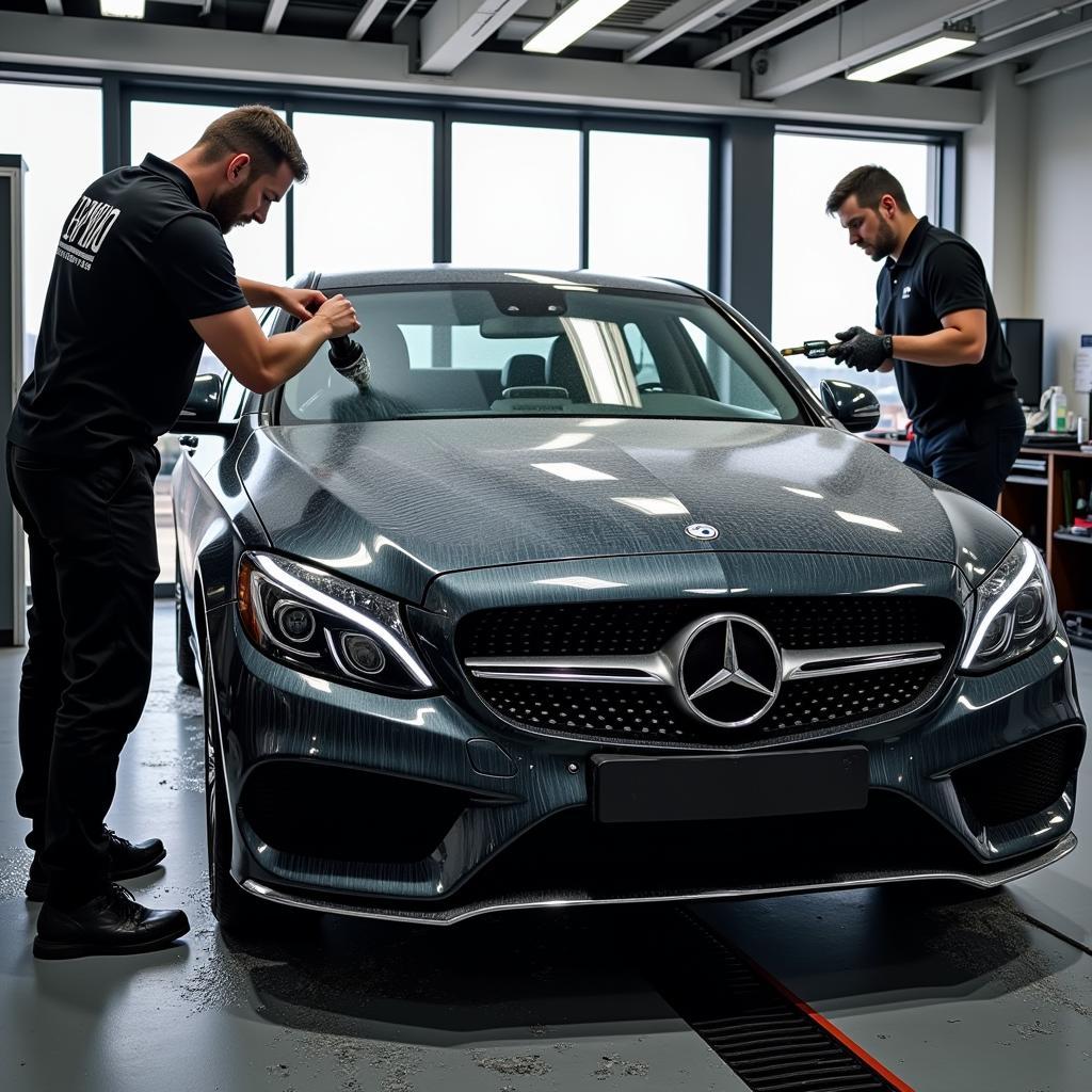 Professional car detailing at Boston Logan International Airport