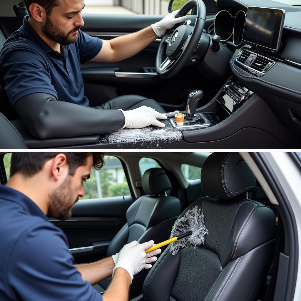 Professional Car Interior Cleaning Service in Action