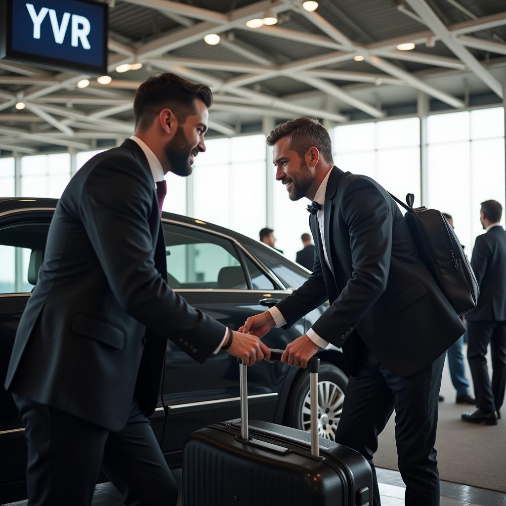 Professional chauffeur providing airport transfer service from Langley to YVR