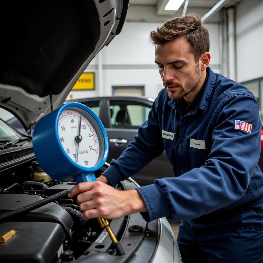 Radiator Pressure Test at a Letchworth Garage