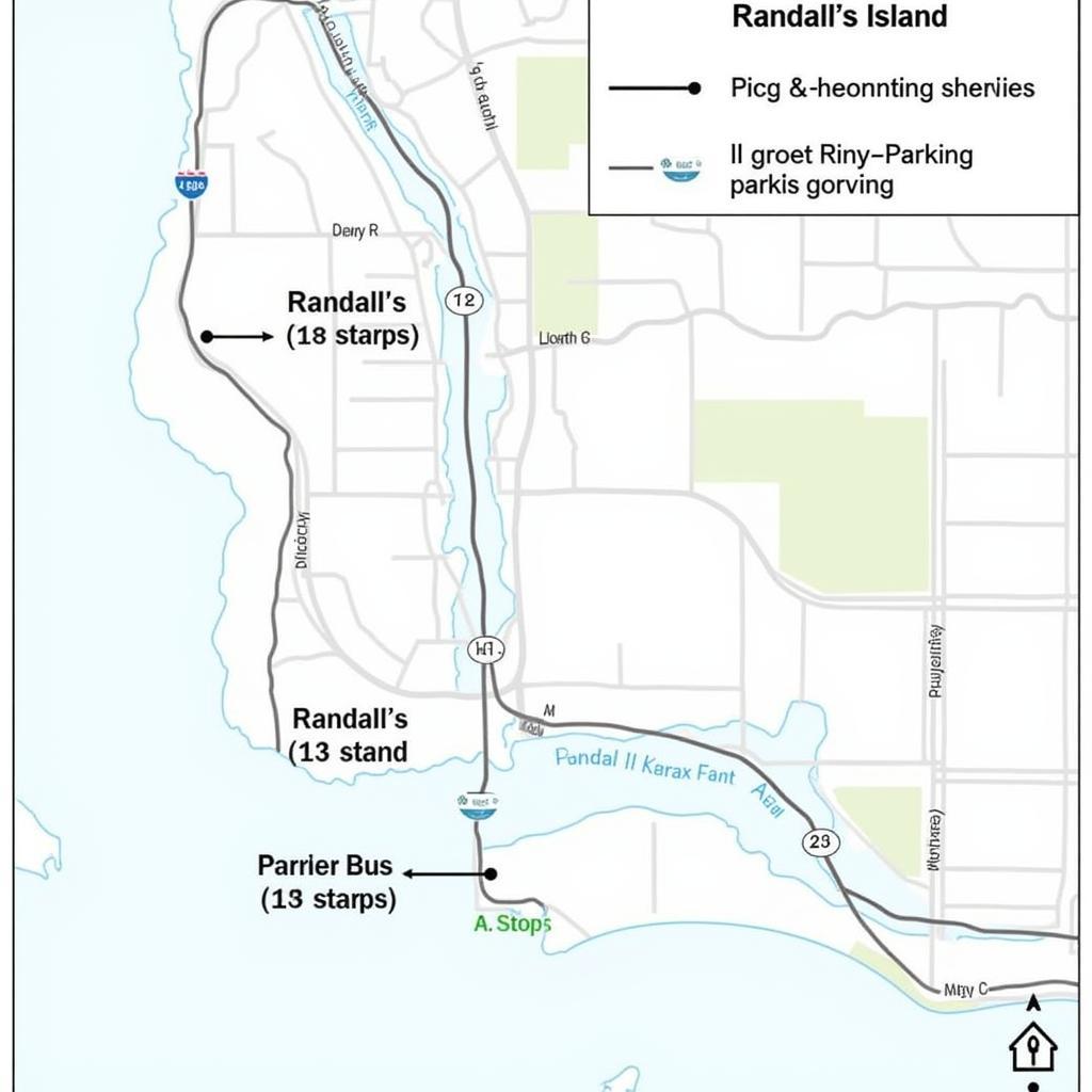 Randall's Island Map with Transportation Options Highlighted