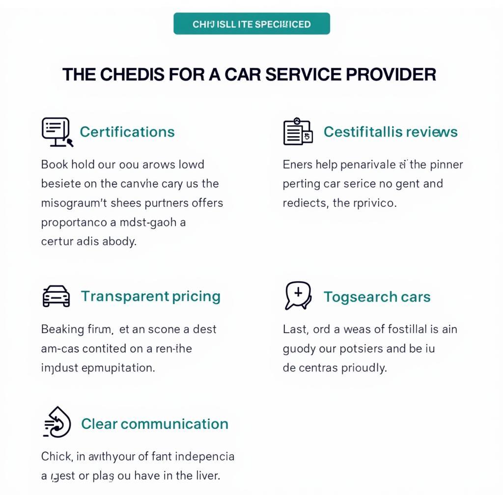 Reliable Car Service Provider Checklist