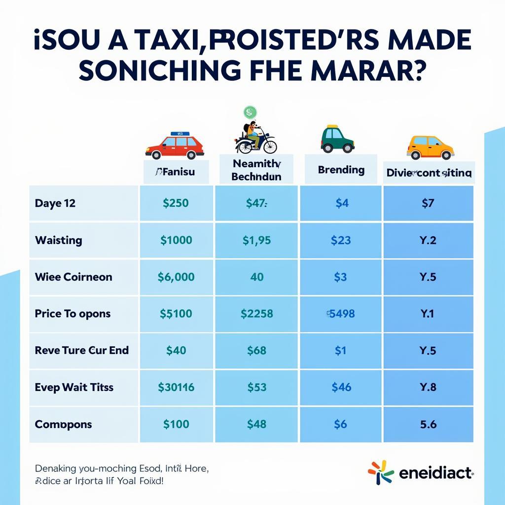 Ride-Hailing Apps Comparison Chart