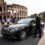 Rome car service waiting outside the Colosseum