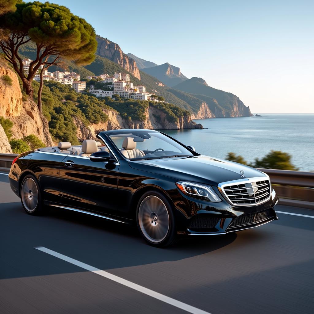 Luxury car service traveling from Rome to Naples along the scenic Amalfi Coast.