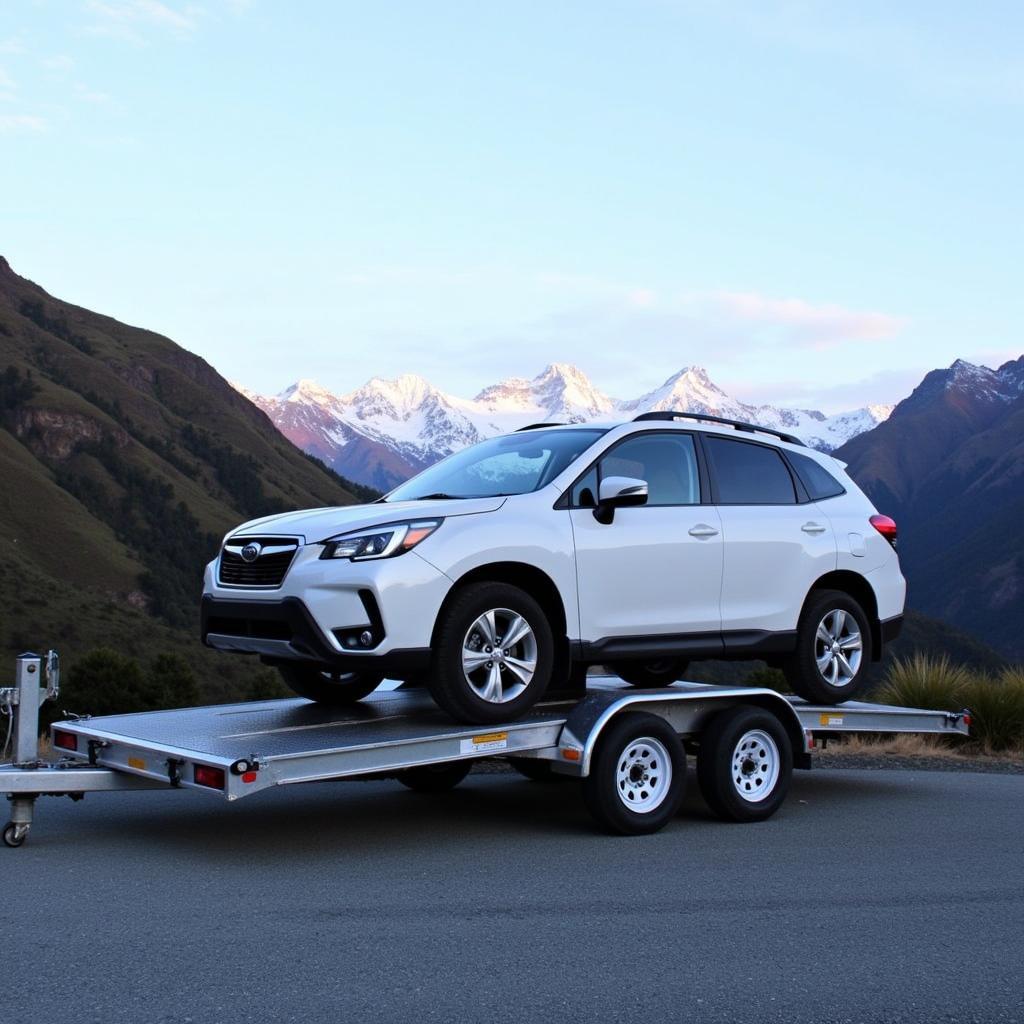 Car Being Relocated on Routeburn Track Service