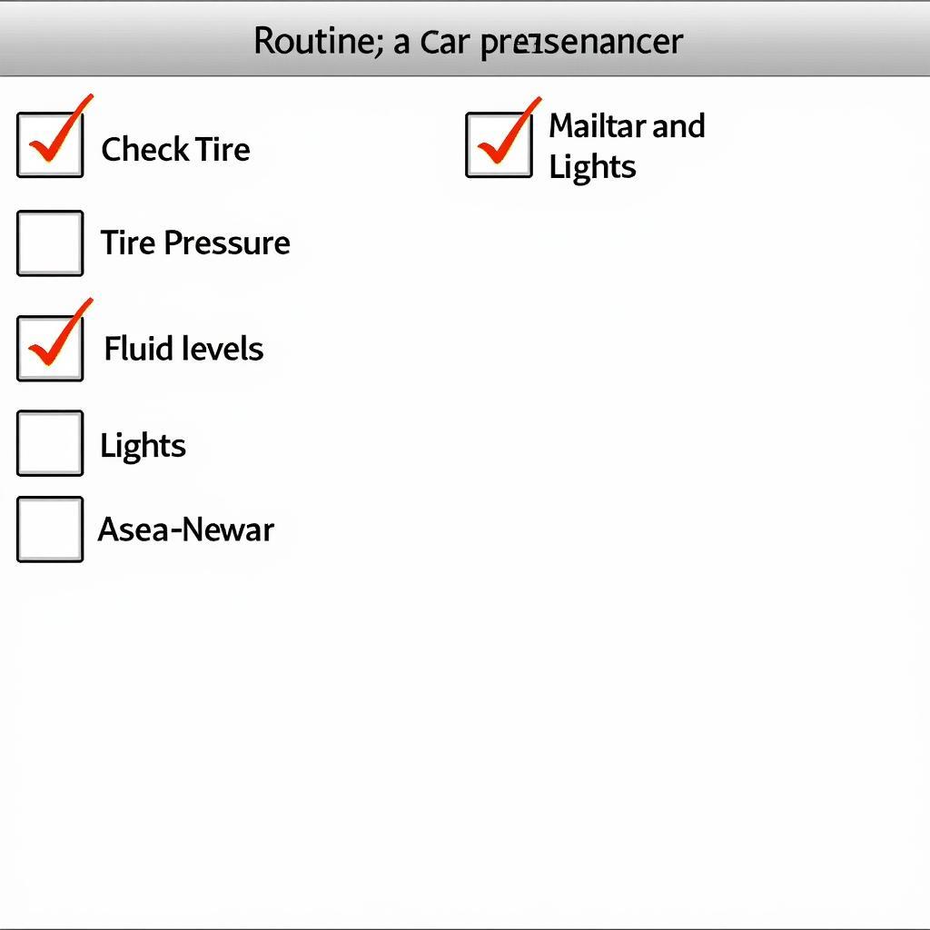 Routine Car Maintenance Checklist