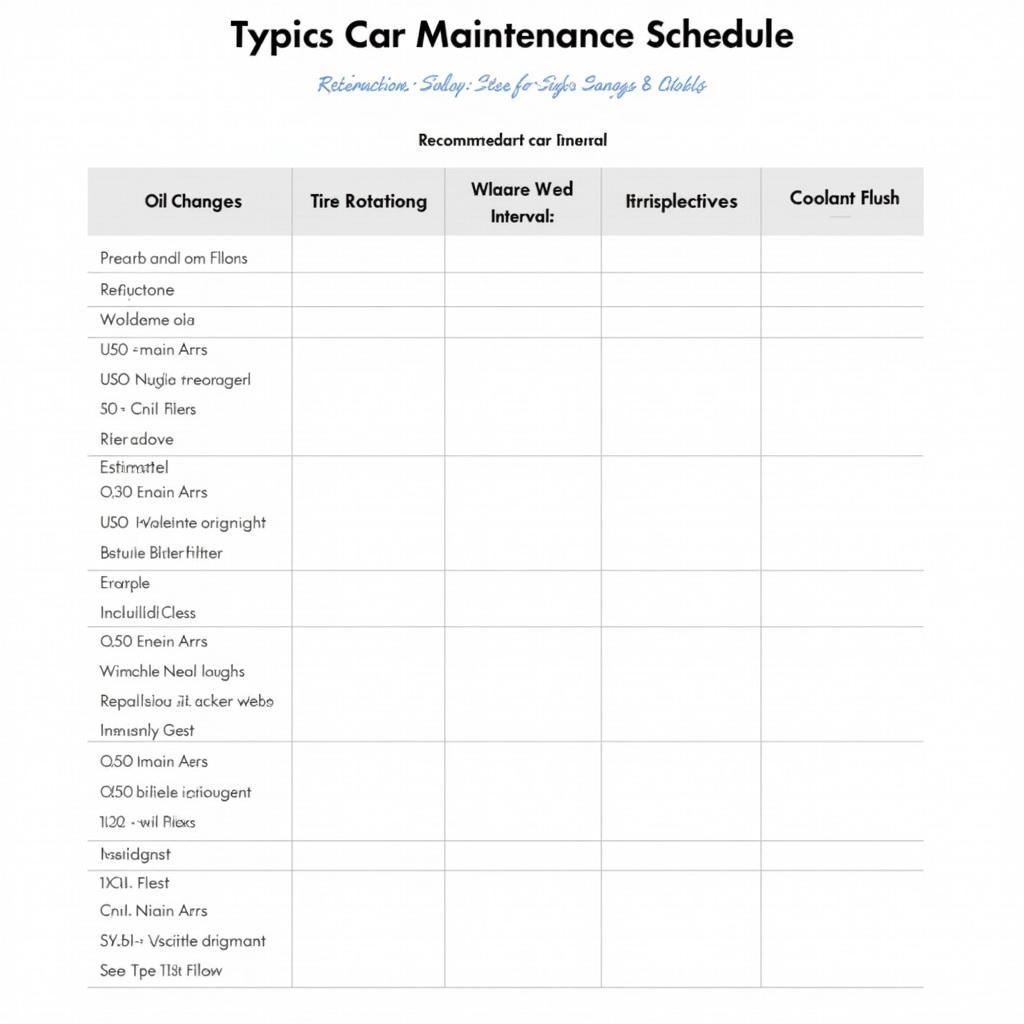 Routine Car Maintenance Schedule