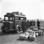 Royal Mail Air Service Car in Action at Airfield