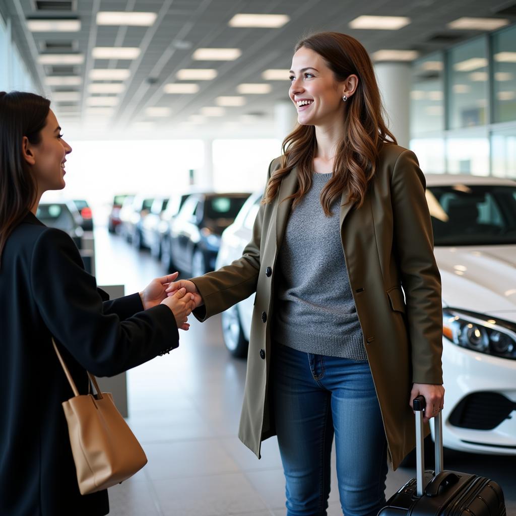 Satisfied Customer Receiving Car Keys