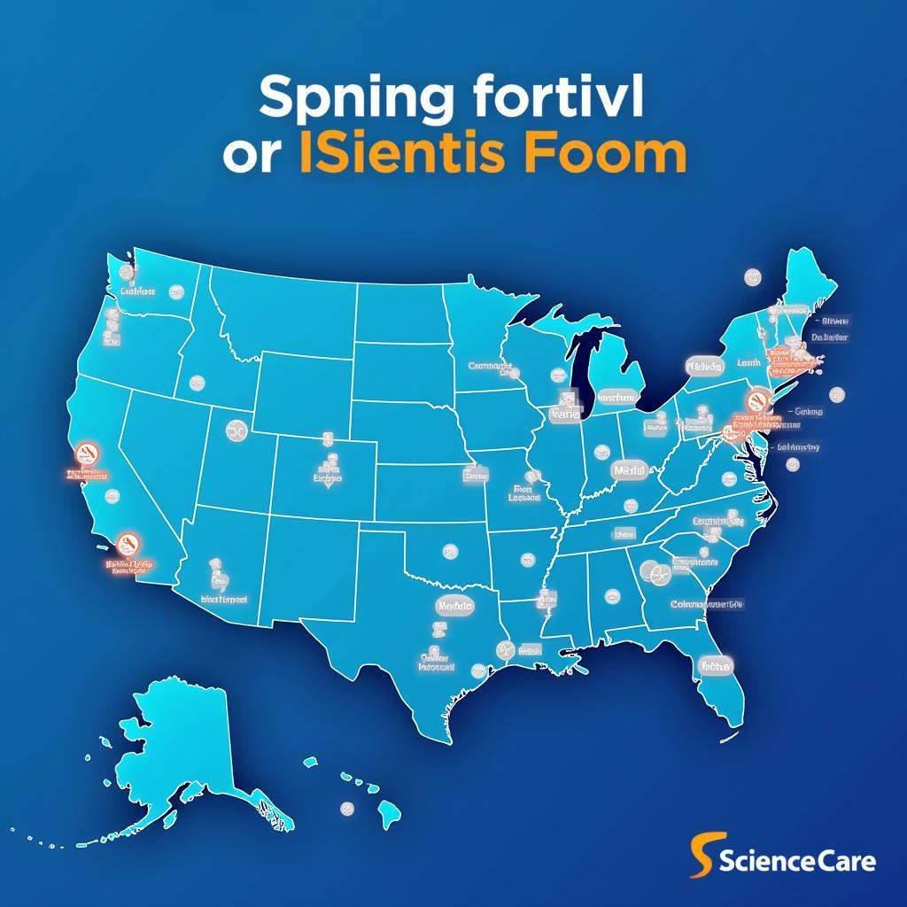 Science Care Service Area Map across the United States