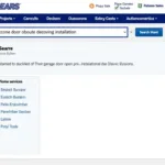 Checking Sears Website for Garage Door Opener Installation