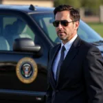 Secret Service Agent Near Vehicle