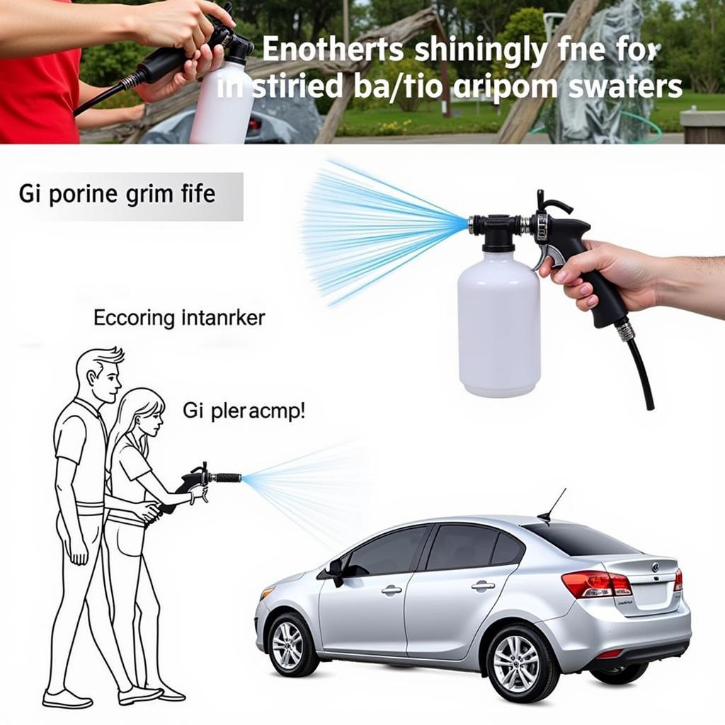 Person Using Self-Service Car Wash Sprayer