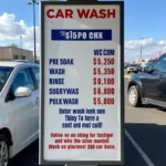 Self Service Car Wash Pricing Board