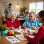 Senior Couple Participating in Activities at an Adult Day Care Center