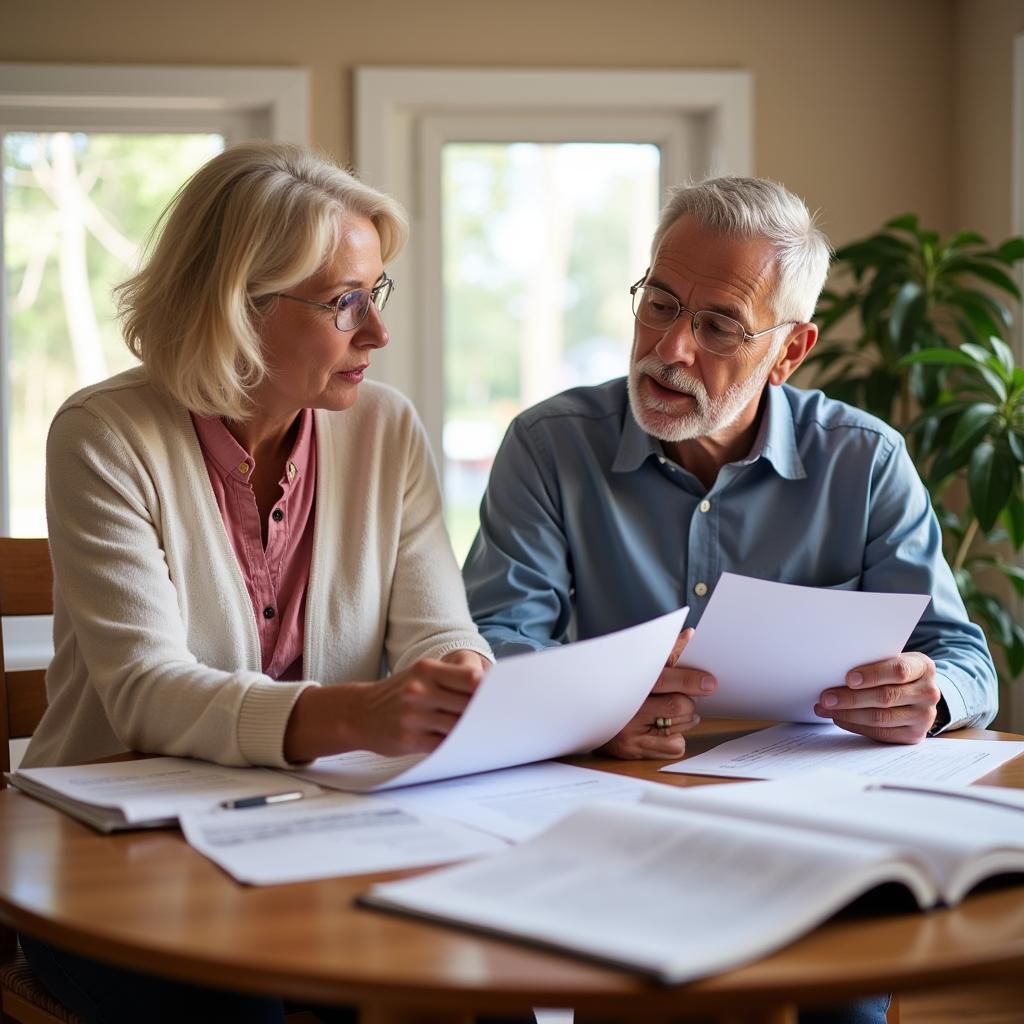 Senior Couple Reviewing Financial Documents