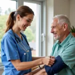 Senior Receiving In-Home Medical Care