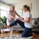 Senior Receiving Physical Therapy at Home