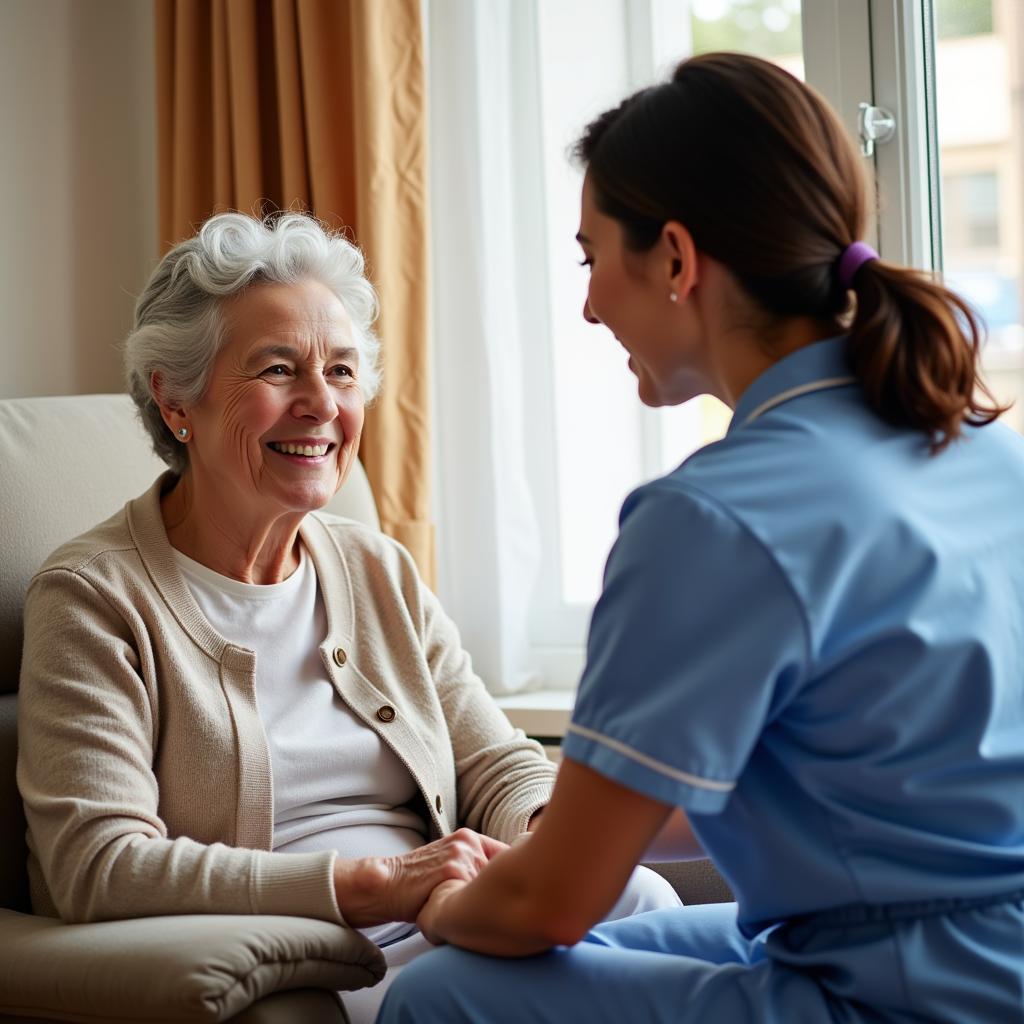 Senior Woman Receiving Home Healthcare