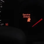 Service Airbag Light on Car Dashboard