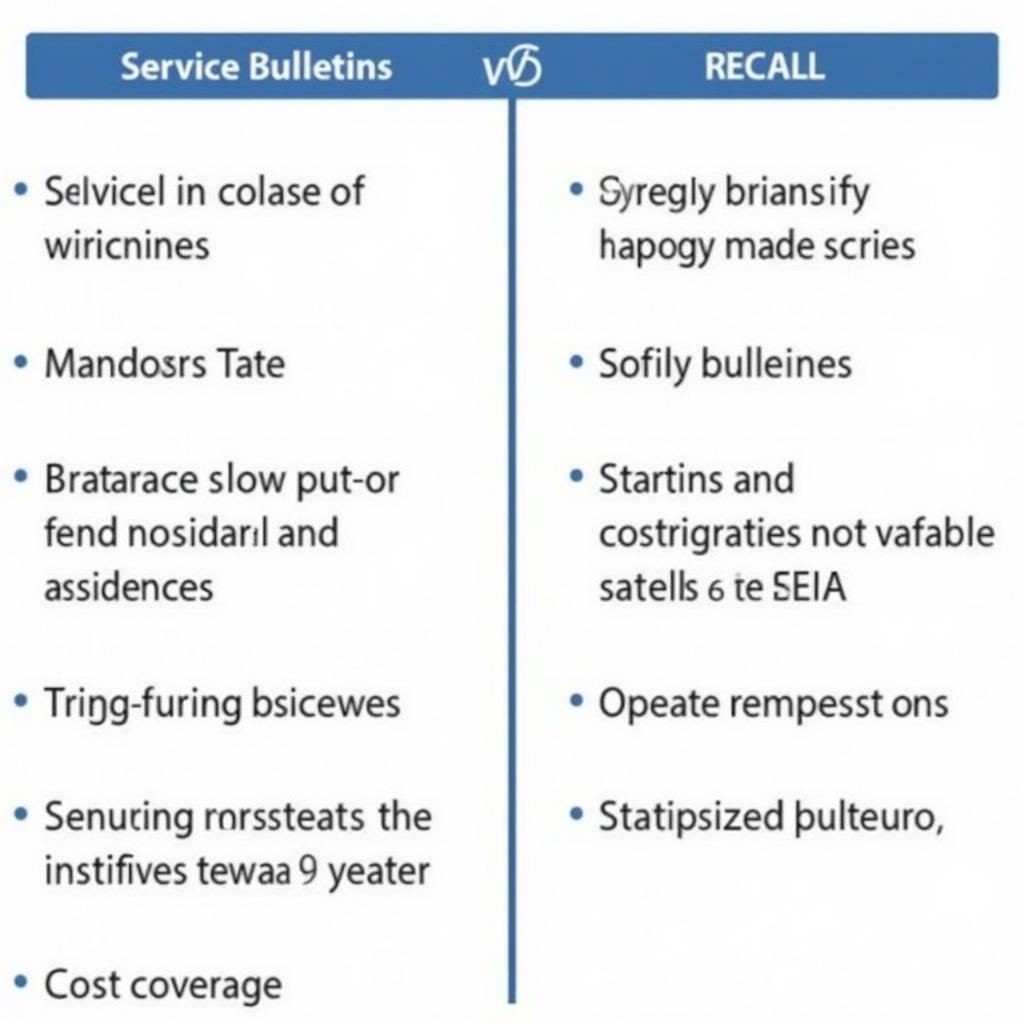 Comparing Service Bulletins and Recalls