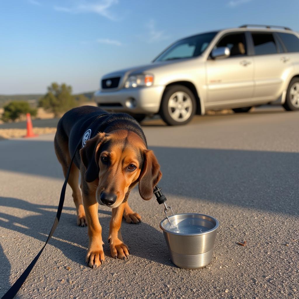 Service Dog Taking a Break During a Car Trip