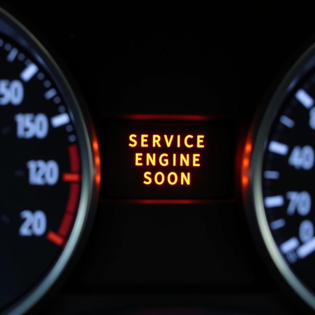 Service Engine Soon Light on a Car Dashboard