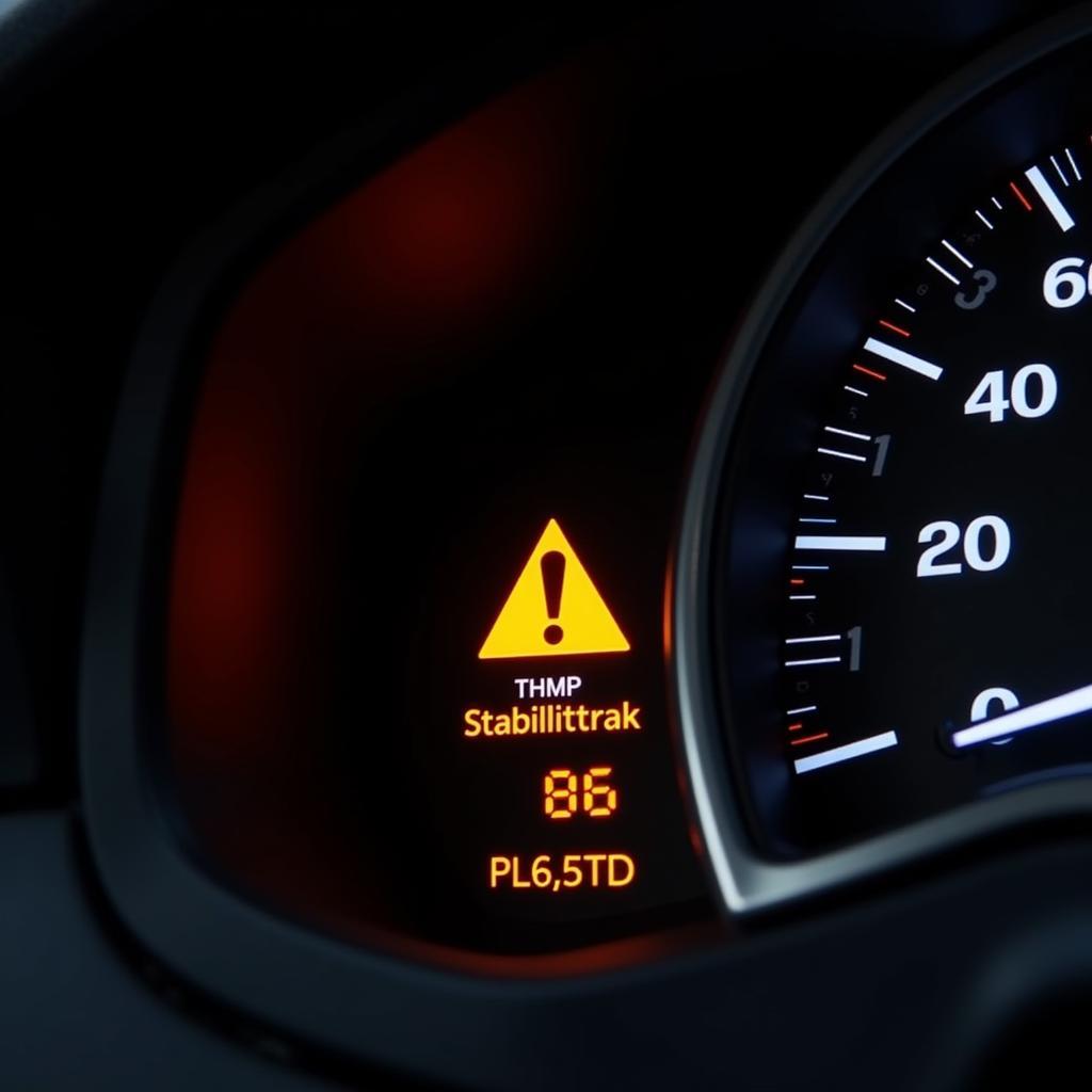 Service Stabilitrak warning light illuminated on a car dashboard