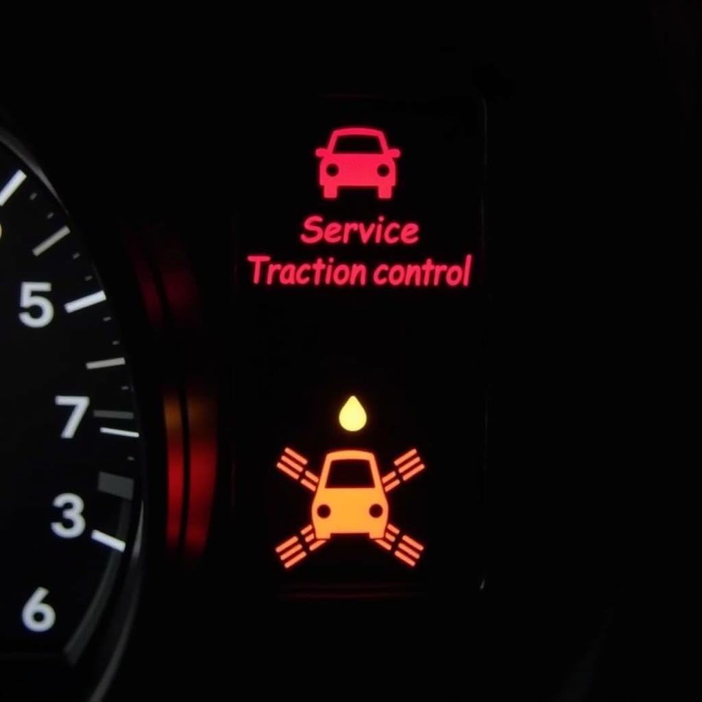 Service Traction Control Light on Car Dashboard