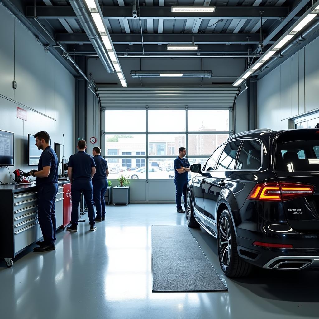 Inside a Car Service Centre Workshop in Sharjah