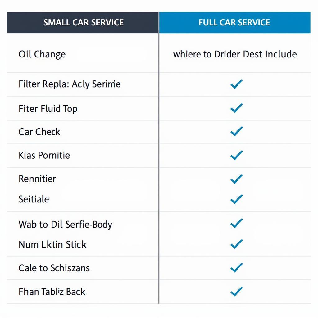 Small vs. Full Car Service Comparison