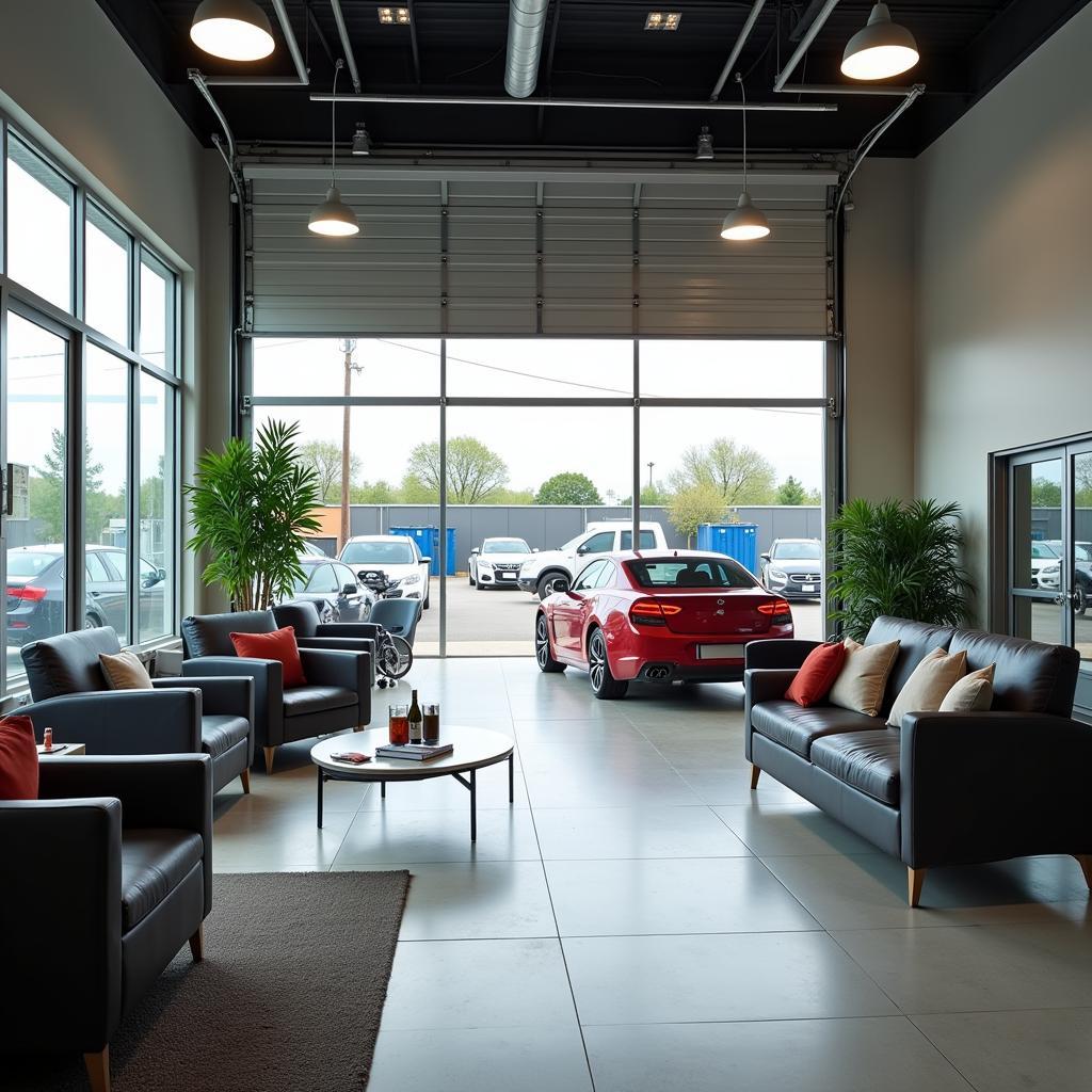 Comfortable Customer Waiting Area in a Car Service Garage on Station Road