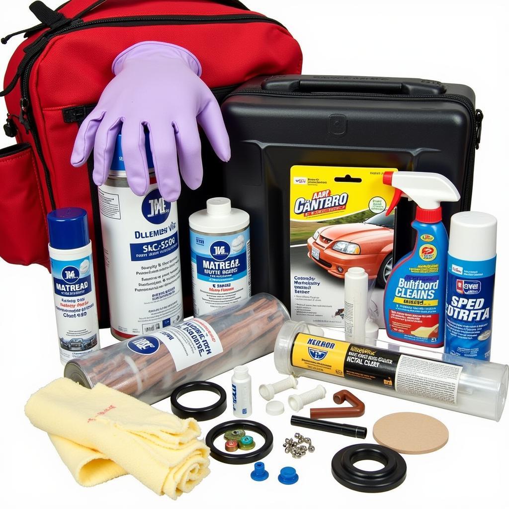 Items typically covered by the Shop Supplies Charge (STC) in a car service.