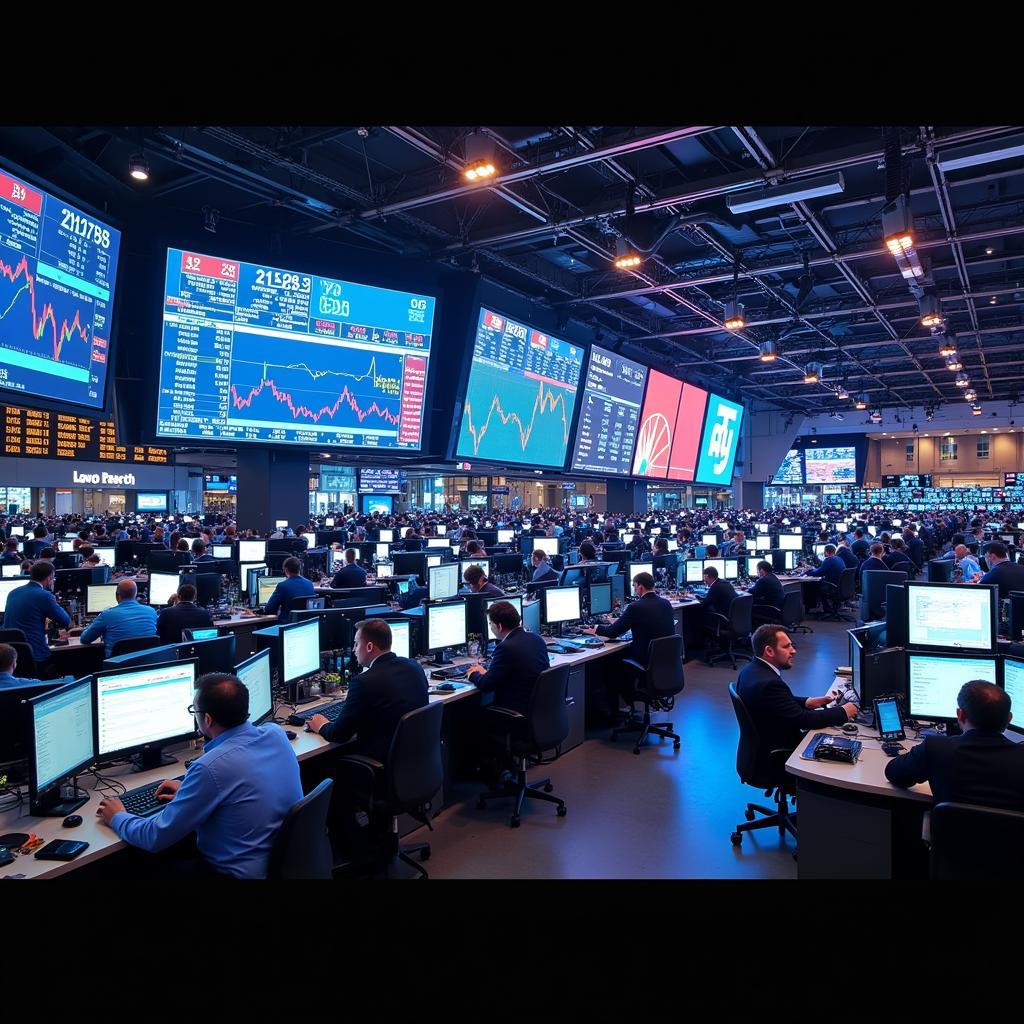 Busy Stock Market Trading Floor