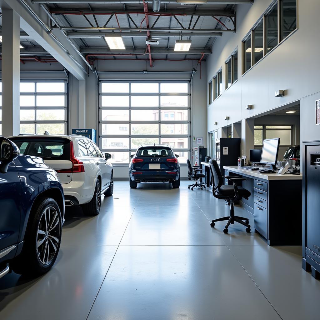 Modern and Clean Car Service Center Interior in Stockport