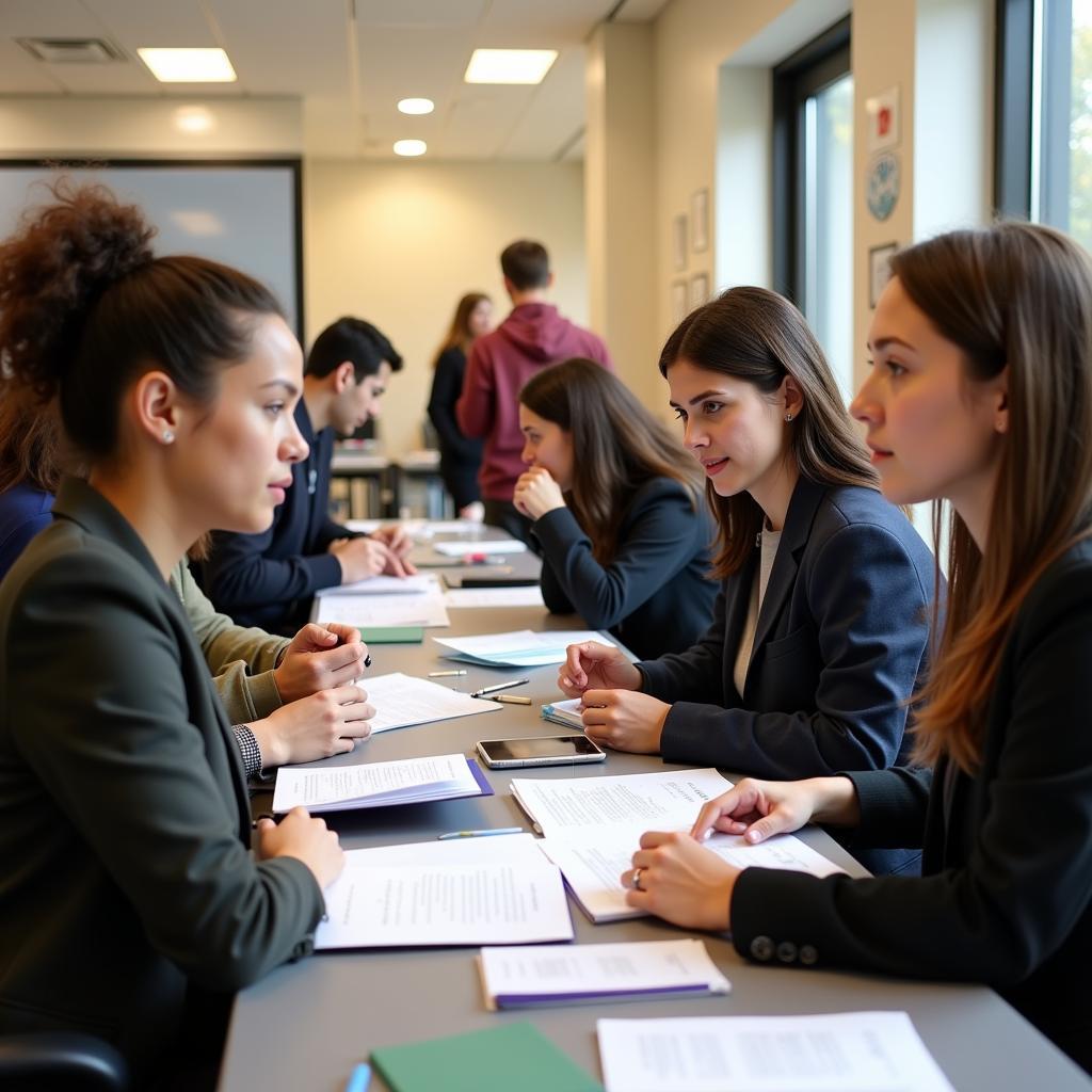 Students Using Career Services at University