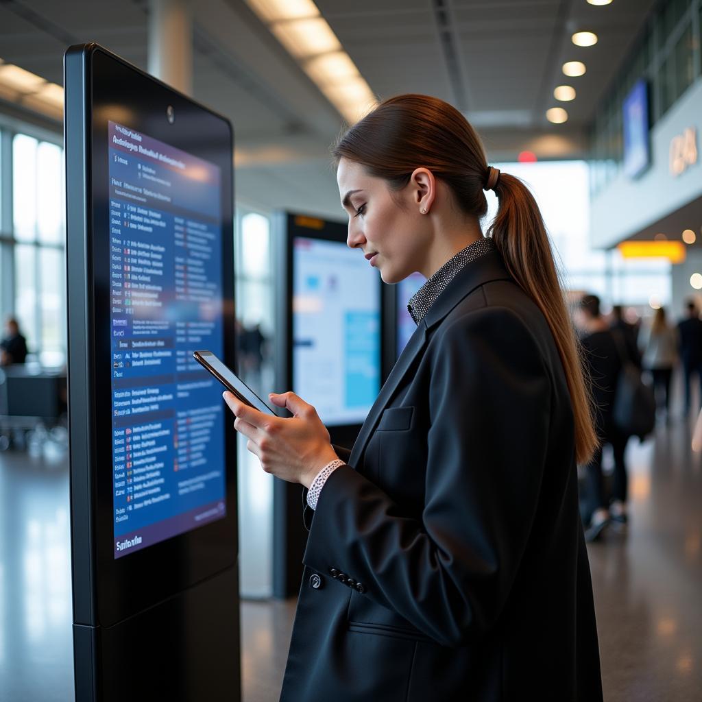 Swiss Airlines Business Class Traveler at Airport